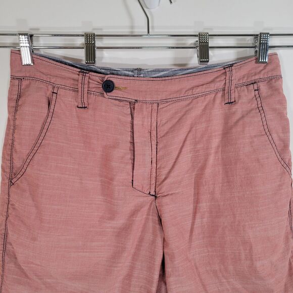 HOWE Reversible Grey Stripe / Red Bermuda Shorts Size 32 Inseam 9" Cotton Medium - Picture 7 of 10